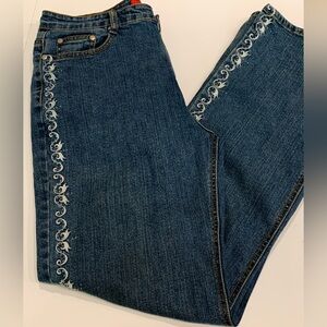 Cos Jeans Straight Leg Embroidered Detail Denim Size 12